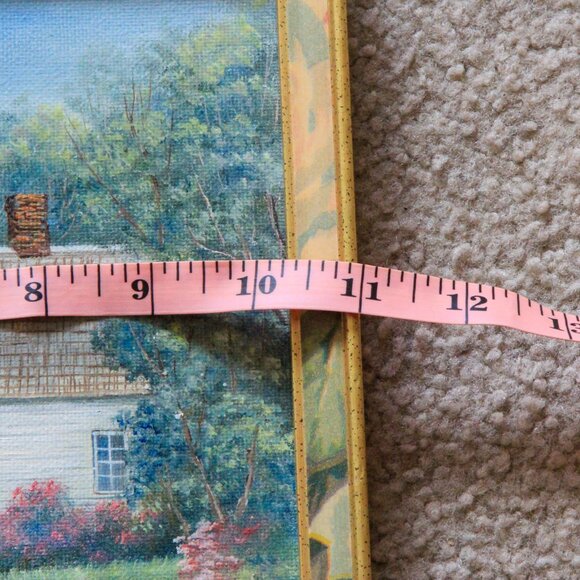 Murray Artist Signed House With A Garden Floral Oil On Canvas Painting - Picture 8 of 10